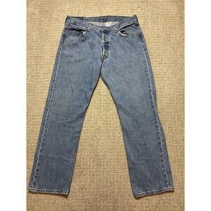 Levi's 501 Button Fly Jeans 90s Vintage Size 38x32 100% Cotton